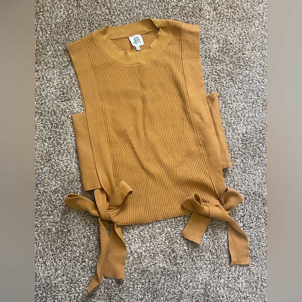 Golden Yellow Sweater Top with Bow Sides